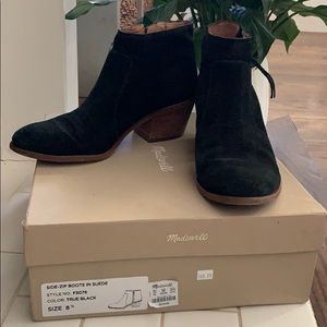 Made well side zip bootie in black suede